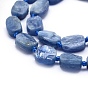 Natural Kyanite/Cyanite/Disthene Beads Strands, Flat Slab Beads, Nuggets, Frosted