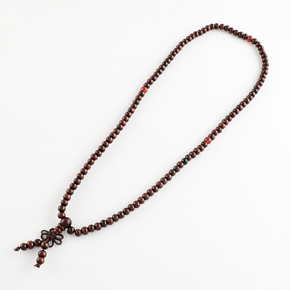 Style wrap bois de bijoux bouddhiste de bracelets de perles rondes ou colliers