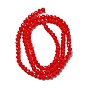 Opaque Solid Color Crystal Glass Rondelle Beads Strands, Faceted, 3x2mm, Hole: 1mm, about 138pcs/strand, 12.9 inch
