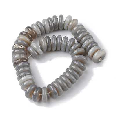 Perles naturelles en agate grise , disque