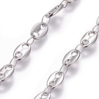 304 Stainless Steel Coffee Bean Chain, Soldered
