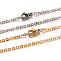 304 Stainless Steel Cable Chain Necklaces, with Lobster Claw Clasps, 17.7 inch(45cm), 1mm