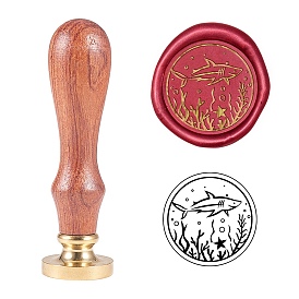 Wax Seal Stamp Set, Golden Tone Brass Sealing Wax Stamp Head with Wood Handle, for Envelopes Invitations, Gift Cards, Moon/Heart/Letter/Christmas Theme/Animal/Flower/Pumpkin/Star Pattern