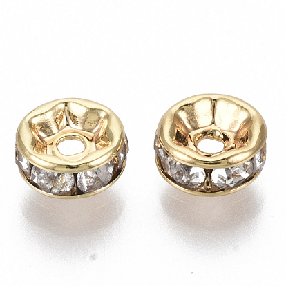 Micro cuivres ouvrent cubes zircone perles d'espacement, sans nickel, plat rond, clair