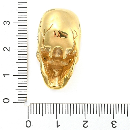 Placage ionique (ip) 316l perles européennes en acier inoxydable chirurgical, Perles avec un grand trou   , crane