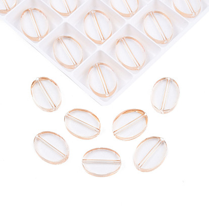 120 Perles de verre électrolytiques pcs, bord plaqué, ovale