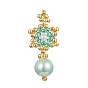 Perles de rocailles faites à la main, avec des perles de rocaille rondes toho et des perles de coquillage/verre, pendentif étoile