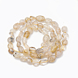 Oro naturales rutilated perlas de cuarzo hebras, oval