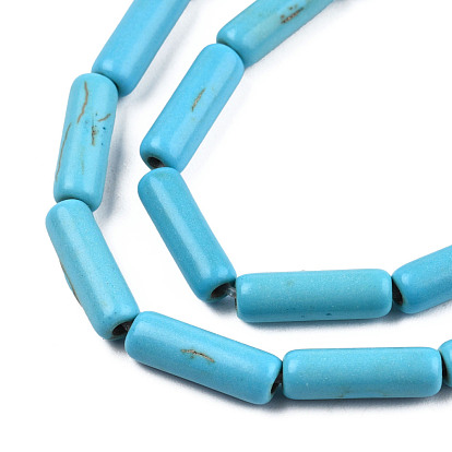 Synthetic Turquoise Bead Strands, Dyed, Tube