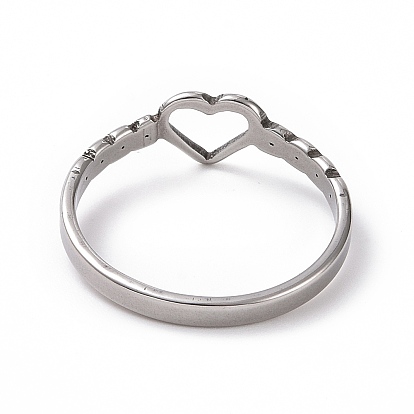 201 кольцо из нержавеющей стали с полым сердечком на день святого валентина
