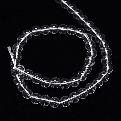 Abalorios de vidrio redondos, 8 mm, agujero: 1 mm, sobre 54 unidades / cadena, 15.7 pulgada