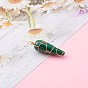 Natural Malachite Pendants, with Real 18K Gold Plated Eco-Friendly Copper Wire Copper Beading Wire Findings, Teardrop