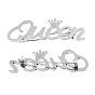 201 Stainless Steel Word Queen with Crown Lapel Pin, Creative Badge for Backpack Clothes, Nickel Free & Lead Free