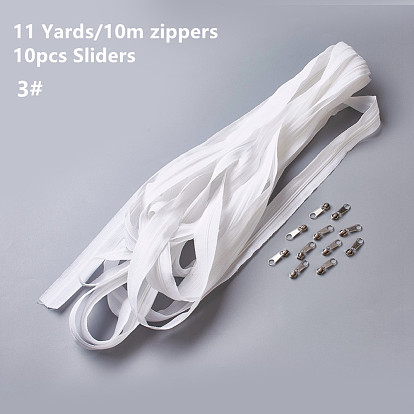 Nylon Zipper, with Metal Zipper Puller, For Pillowslip and Quilt Cover Zipper