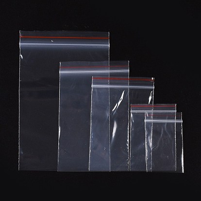 Sacs en plastique à fermeture éclair, sacs d'emballage refermables, joint haut, sac auto-scellant, rectangle