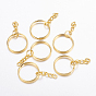 20Pcs Iron Split Key Rings, with Curb Chains, Keychain Clasp Findings