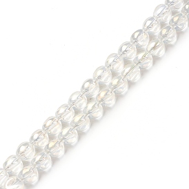 Plaquent verre transparent perles brins, arc-en-ciel plaqué, torsion