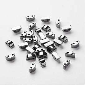 Non-Magnetic Synthetic Hematite Beads, Half Round, 13x7x6mm, Hole: 2mm