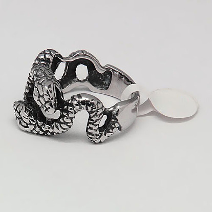 Retro personalizado 304 anillos de la serpiente del acero inoxidable para los hombres