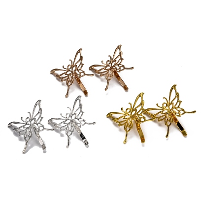 Iron Hair Findings, Pony Hook, Ponytail Decoration Accessories, Fit for Brass Filigree Cabochons, Butterfly