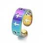 304 Stainless Steel Hollow Out Cross Open Cuff Ring for Women