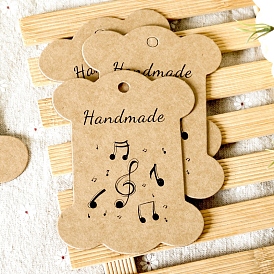 Cardboard Paper Thread Winding Boards, for Cross-Stitch, Bone with Musical Note