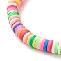 Love Word Acrylic Beads Stretch Bracelet, Handmade Polymer Clay Heishi Beads Surfering Bracelet for Girl Women
