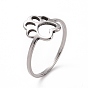 201 кольцо из нержавеющей стали с отпечатком лапы, полое широкое кольцо для женщин