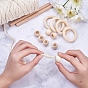 DIY Jewelry, with Wood Beads, Cotton String Threads, Beech Wooden Round Stick and Heavy Duty S-hooks