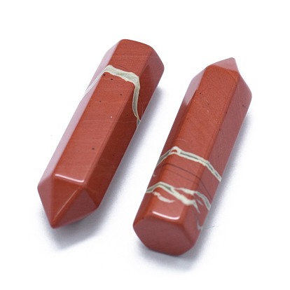 Натуральный красный яшма остроконечные бусы, лечебные камни, палочка для медитативной терапии, уравновешивающая энергию рейки, нет отверстий / незавершенного, для проволоки завернутые кулон решений, пуля