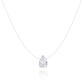 Alloy with Cubic Zirconia Pendant Necklace for Women