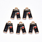 Alloy Enamel Charms, Pants with Heart Pattern, Light Gold