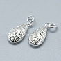 925 Sterling Silver Pendants, with Jump Ring, Drop