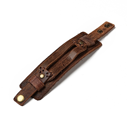 Cordon vachette bracelets large de cordon, avec les accessoires en alliage, 230x45mm