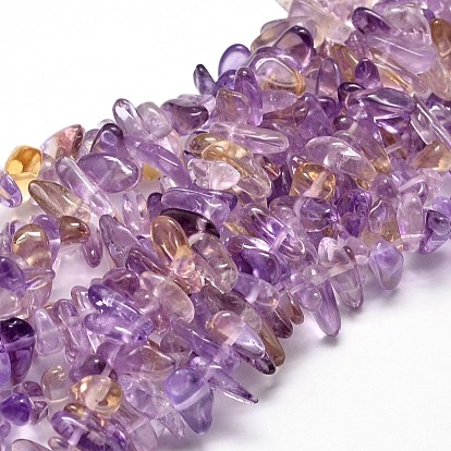Natural Ametrine Nuggets Beads Strands, 8~30x5~12mm, Hole: 1mm, about 15.3 inch ~15.7 inch