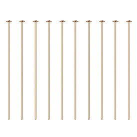 BENECREAT Brass Flat Head Pins, Long-Lasting Plated, Real 18K Gold Plated
