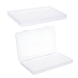 Transparent Plastic Bead Containers, with Hinged Lids, for Beads and More, Rectangle