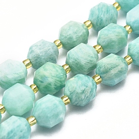 Natural Amazonite Beads Strands, Faceted, Round