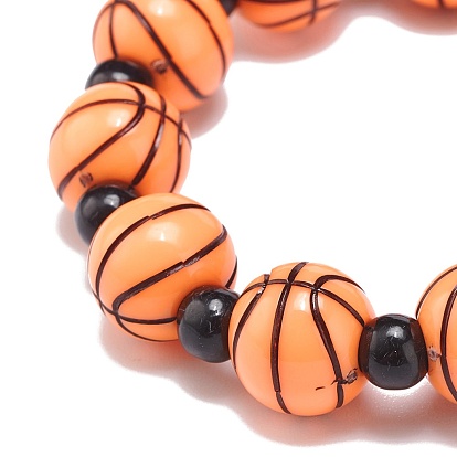 Bracelet extensible en perles acryliques sur le thème du sport pour enfants