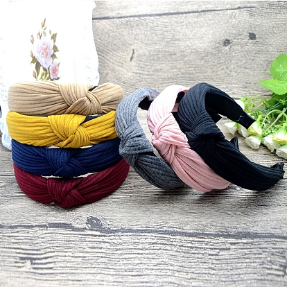 Cloth Hair Bands for Women, with Plastic Finding, Knot