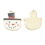 Alloy Enamel Pendants, Christmas Snowman, White