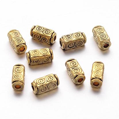 Tibetan Style Alloy Beads, Lead Free & Cadmium Free, Cuboid, 10.5mm long, 5mm wide, 5mm thick, hole: 2.5mm