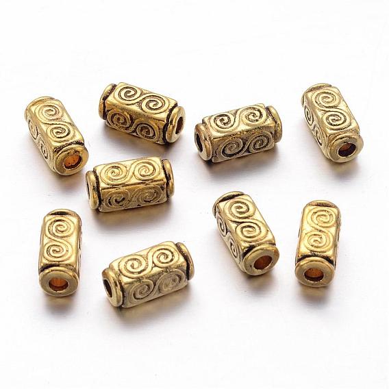 Tibetan Style Alloy Beads, Lead Free & Cadmium Free, Cuboid, 10.5mm long, 5mm wide, 5mm thick, hole: 2.5mm