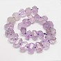 Faceted Natural Amethyst Nuggets Bead Strands, 15~25x10~18mm, Hole: 1mm, about 25pcs/strand, 15.3 inch