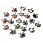 Gemstone Heart Pendants, Dragon Charms, with Rack Plating Antique Silver Plated Brass Findings, Lead Free & Cadmium Free