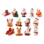 Christmas Theme Resin Display Decorations, for Car or Home Office Desktop Ornaments, Deer/Santa Claus/Snowman/Sleigh