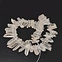 Nuggets Frosted Natural Quartz Crystal Bead Strands, 12~40x5~8mm, Hole: 1mm, about 53~82pcs/strand, 15.5 inch