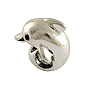 Alliage dauphins de style tibétain perles européennes, Perles avec un grand trou   , sans cadmium et sans plomb, 14x14x10mm, Trou: 4.5mm, environ420 pcs / 1000 g