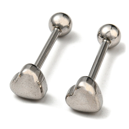 201 Stainless Steel Heart Nose Bone Rings with 304 Stainless Steel Pins, Nose Pin Studs Piercing Jewelry