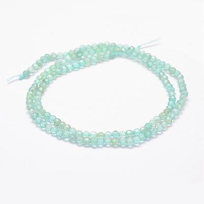 Natural Apatite Beads Strands, Faceted, Round